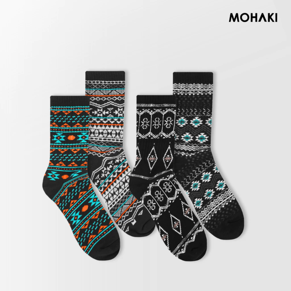 Adult Tribal Obsidian Series Calf Length Socks - Ảnh 5