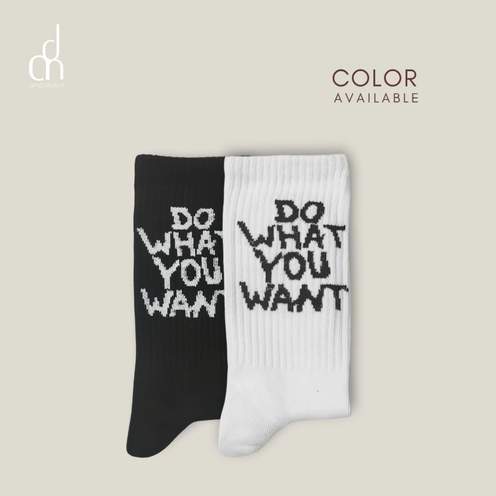 Unisex Crew Socks with Word DWYW Series Motif - Ảnh 5