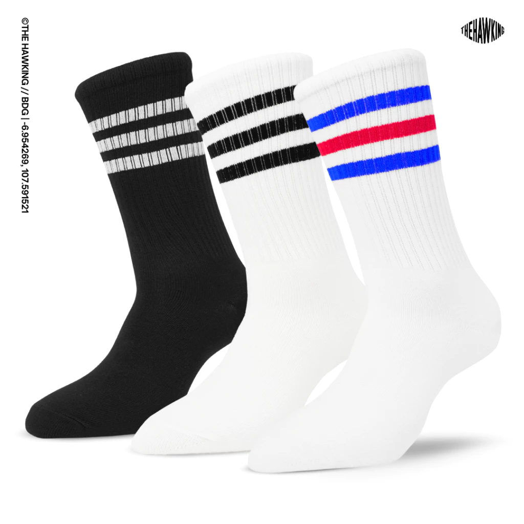 Oldschool Unisex Mid Calf Motif Three-Stripes Series
