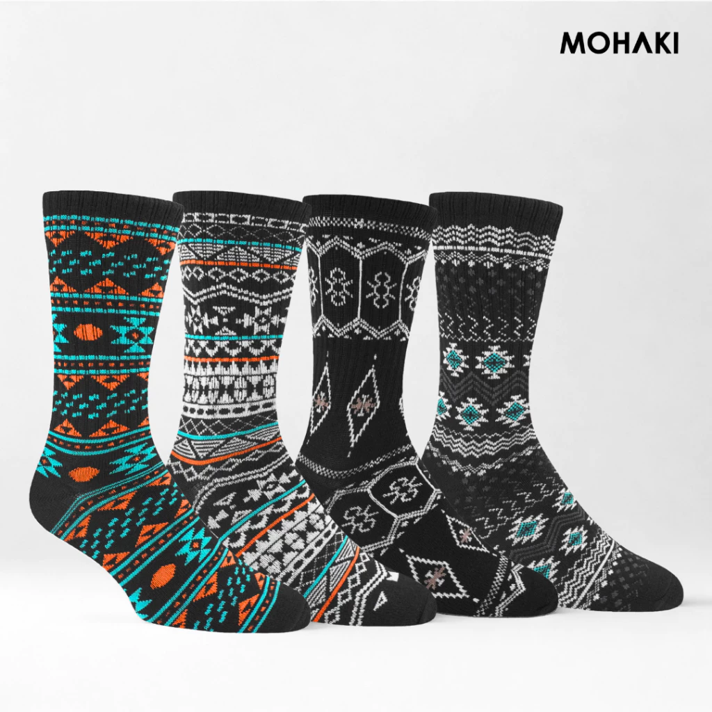 Adult Tribal Obsidian Series Calf Length Socks