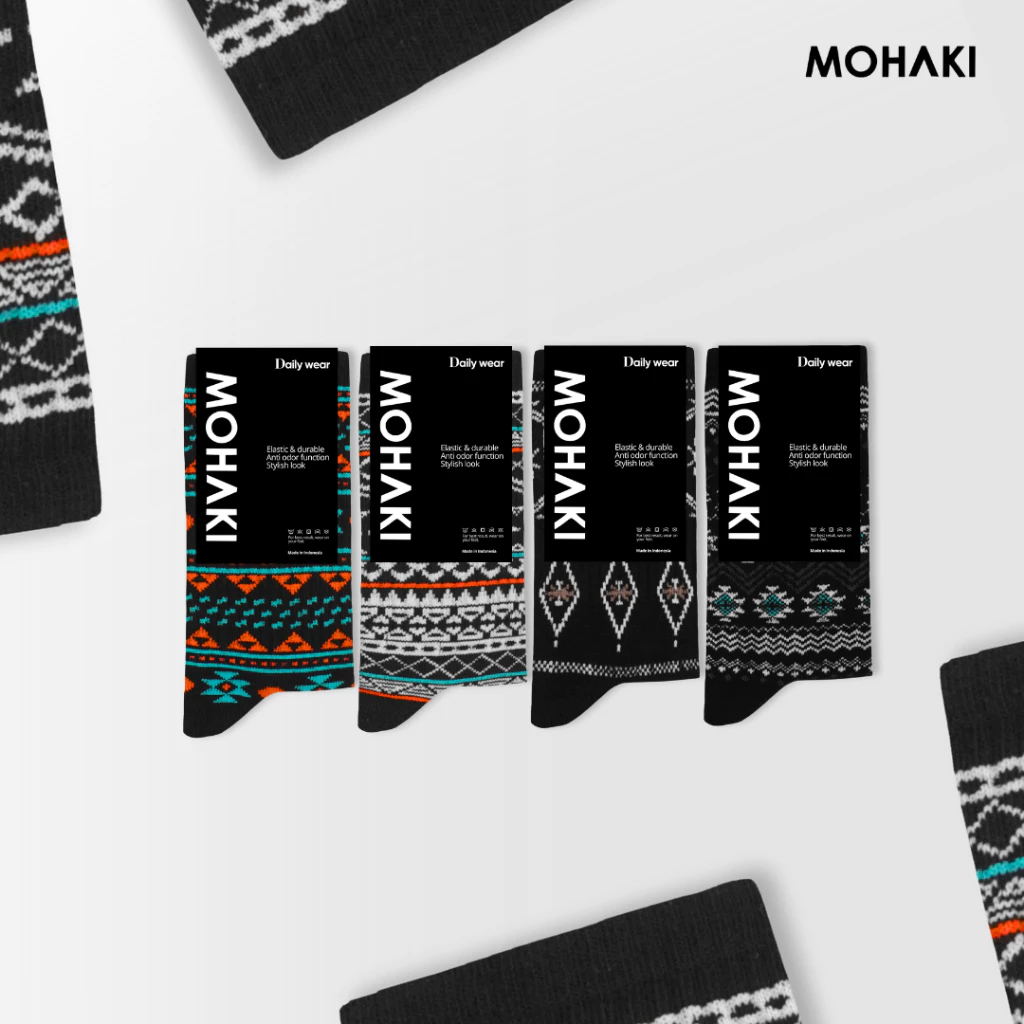 Adult Tribal Obsidian Series Calf Length Socks - Ảnh 2