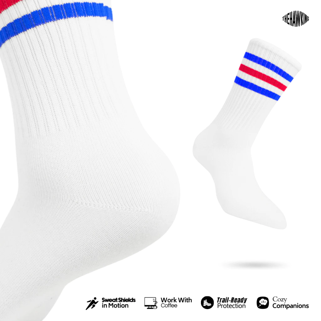 Oldschool Unisex Mid Calf Motif Three-Stripes Series - Ảnh 4