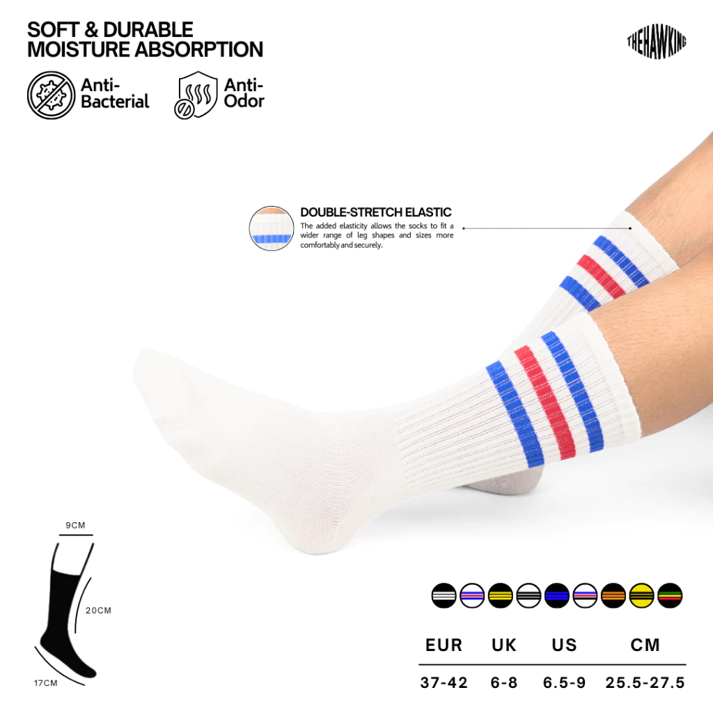 Oldschool Unisex Mid Calf Motif Three-Stripes Series - Ảnh 3